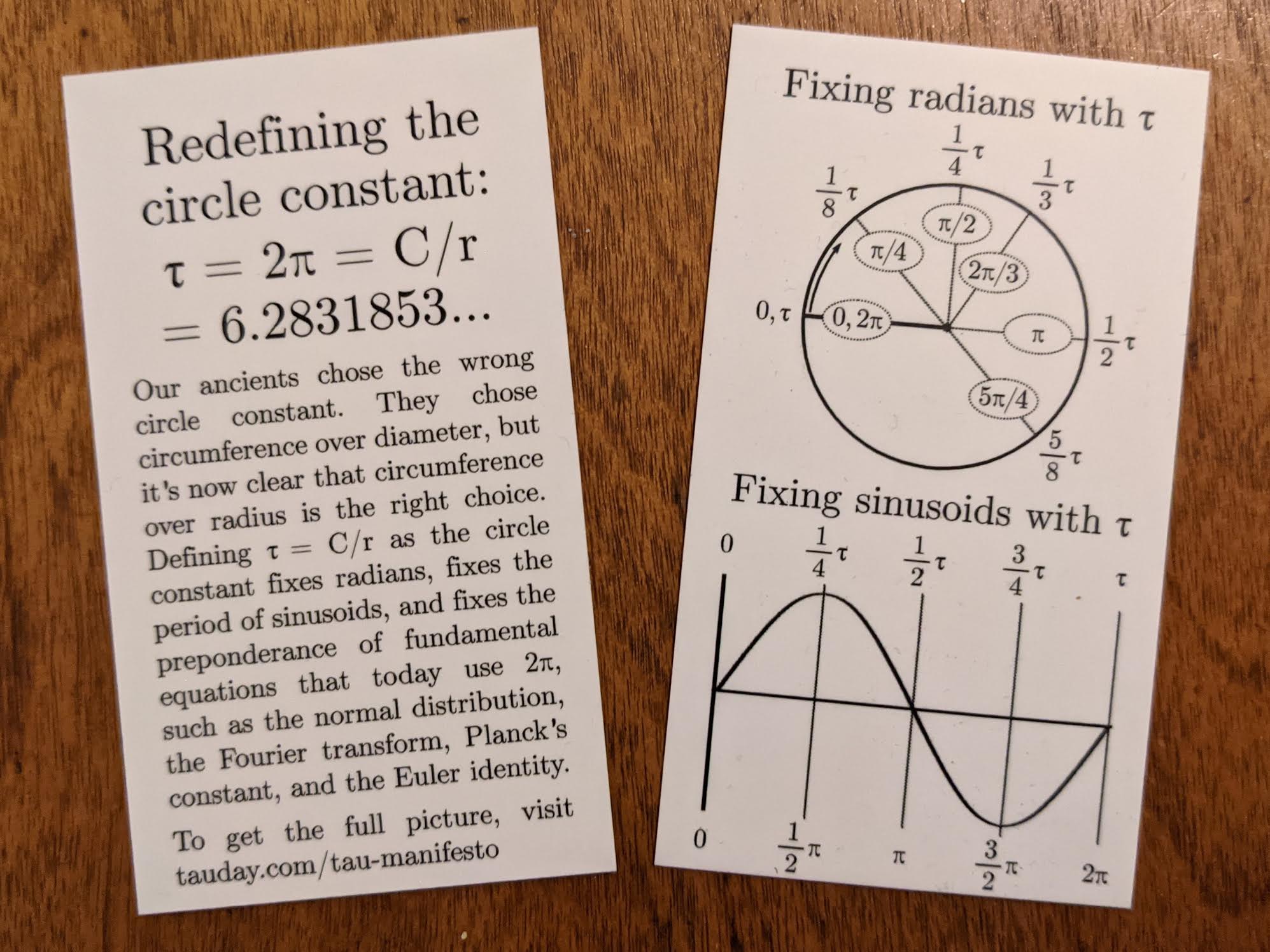 Tau on a business card